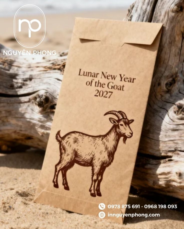 In bao lì xì từ chất liệu giấy Kraft